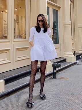 Danielle Bernstein Poplin Tiered Babydoll Dress